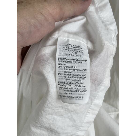 J. Crew Factory White Sun Dress Women's Size 4 Sleeveless Ruffle Colar Cotton - Picture 9 of 14